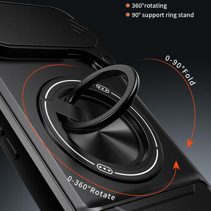 Google Pixel 8a Multifunctional Magnetic Shockproof Phone Case with Sliding Lens Window Stand Cover