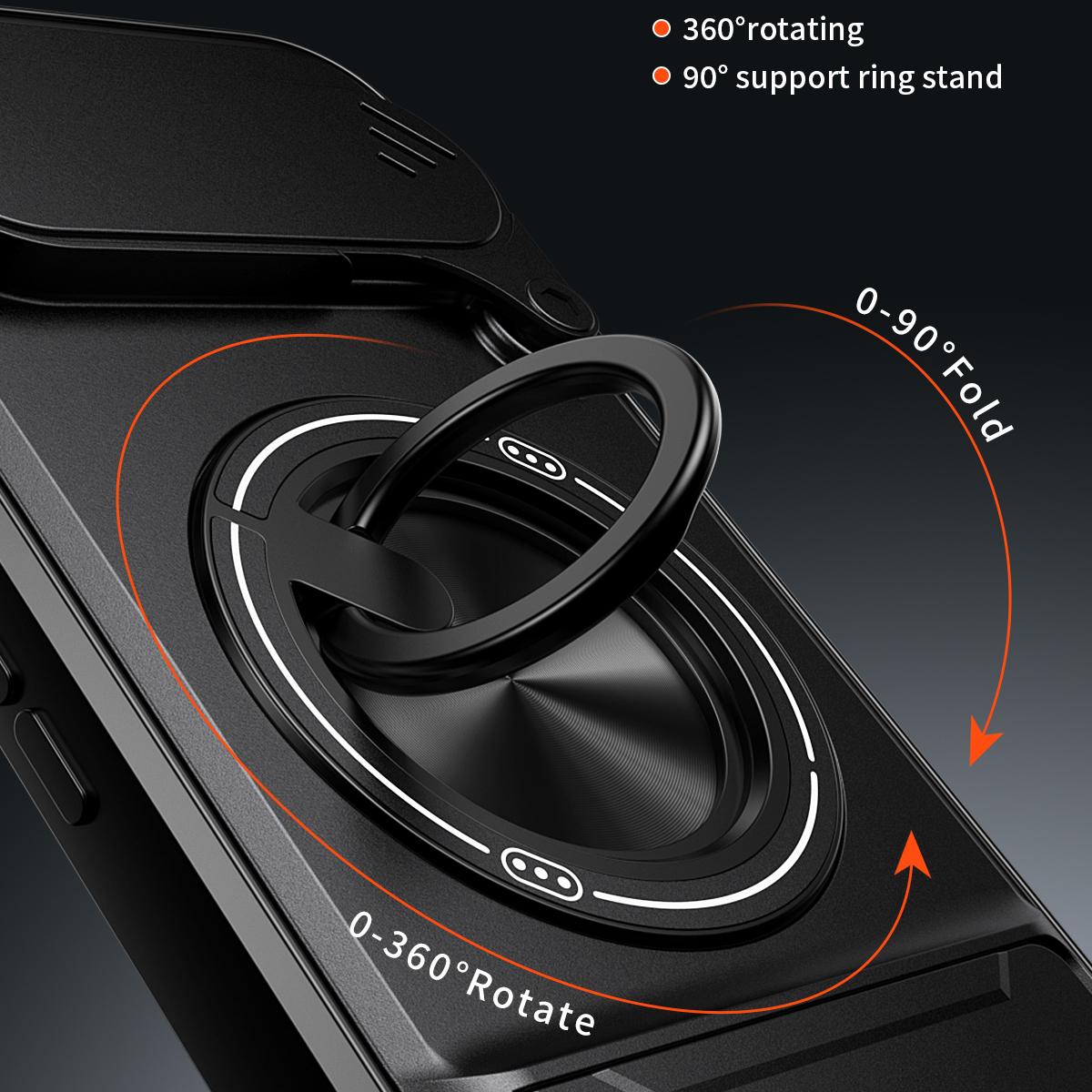 Google Pixel 8a Multifunctional Magnetic Shockproof Phone Case with Sliding Lens Window Stand Cover