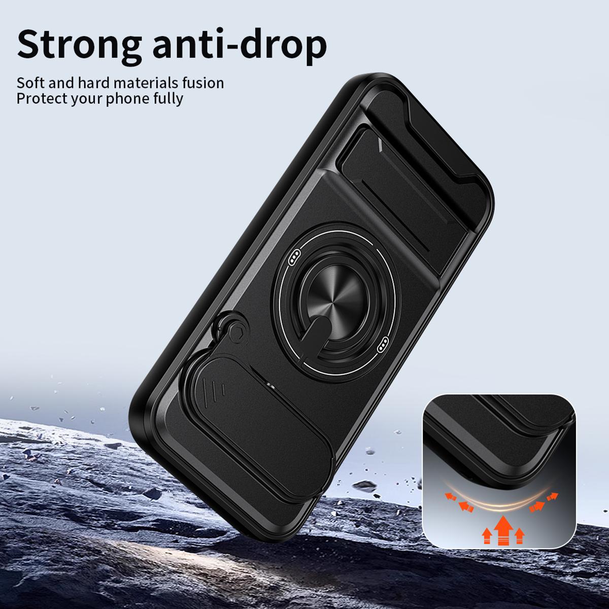 Google Pixel 9a Multifunctional Magnetic Shockproof Phone Case with Sliding Lens Window Stand Cover