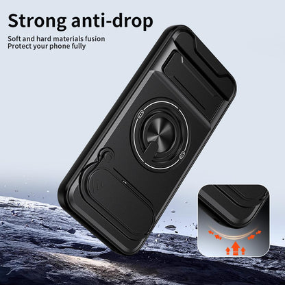 Google Pixel 9 Pro XL 5G Multifunctional Magnetic Shockproof Phone Case with Sliding Lens Window Stand Cover