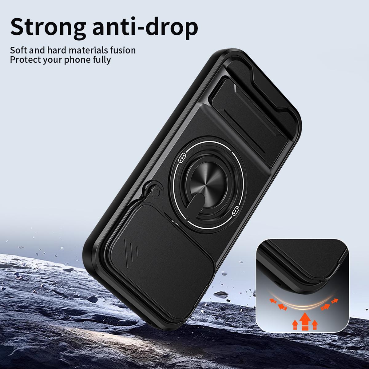 Google Pixel 10a Multifunctional Magnetic Shockproof Phone Case with Sliding Lens Window Stand Cover