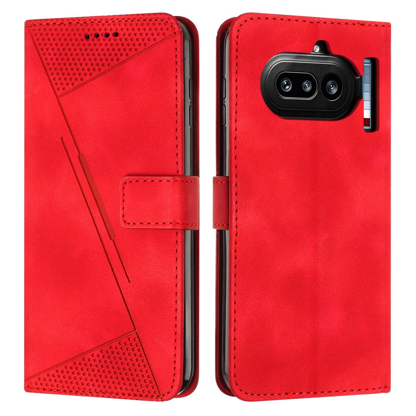 Nothing Phone 4a Dream Triangle Leather Wallet Phone Case with Lanyard, Card Slot, Cash Compartment, Foldable Kickstand, Shockproof PU TPU Protective Cover