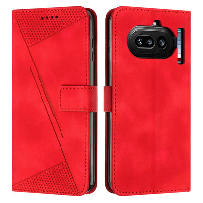 Nothing Phone 4a Dream Triangle Leather Wallet Phone Case with Lanyard, Card Slot, Cash Compartment, Foldable Kickstand, Shockproof PU TPU Protective Cover
