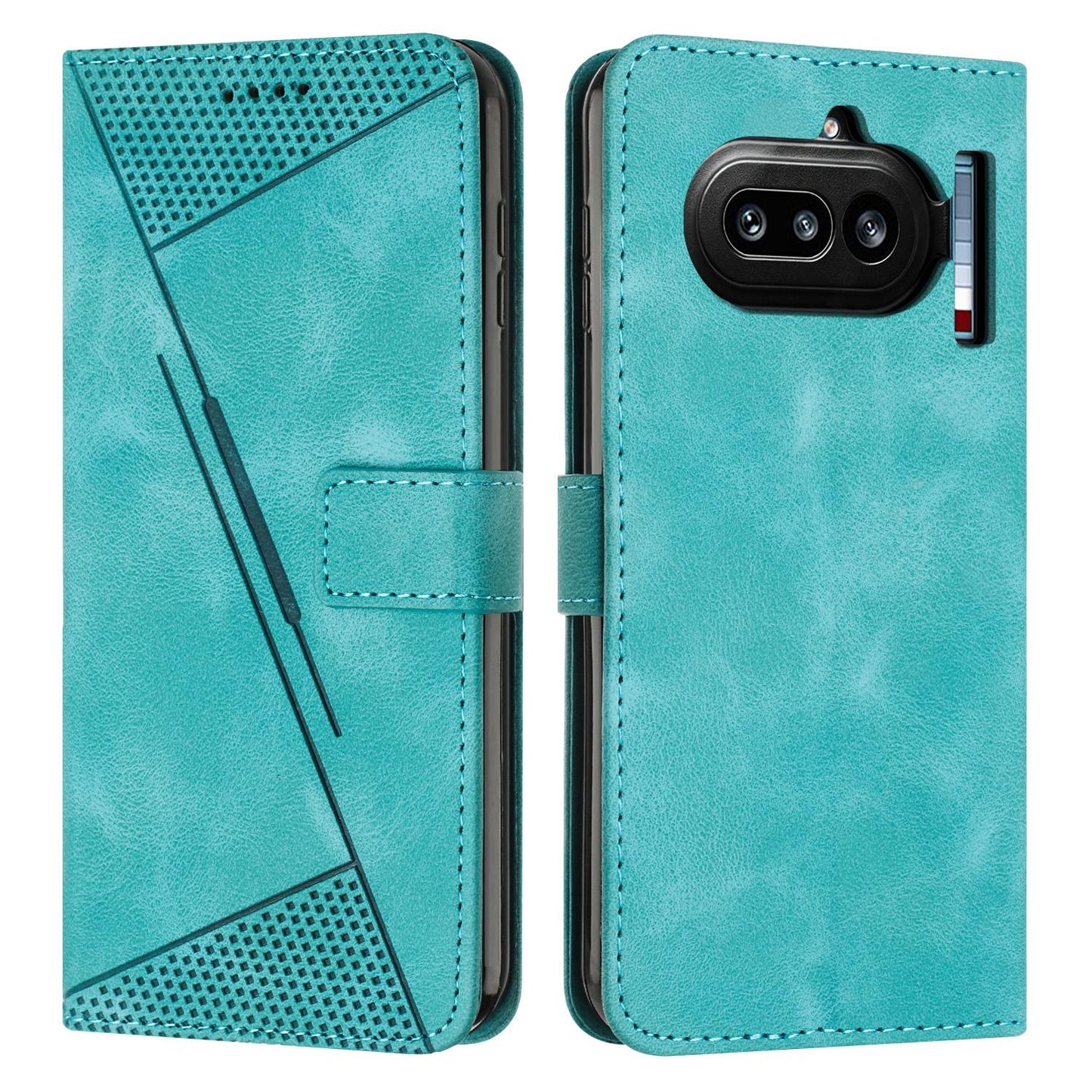 Nothing Phone 4a Dream Triangle Leather Wallet Phone Case with Lanyard, Card Slot, Cash Compartment, Foldable Kickstand, Shockproof PU TPU Protective Cover
