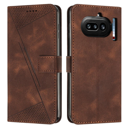 Nothing Phone 4a Dream Triangle Leather Wallet Phone Case with Lanyard, Card Slot, Cash Compartment, Foldable Kickstand, Shockproof PU TPU Protective Cover