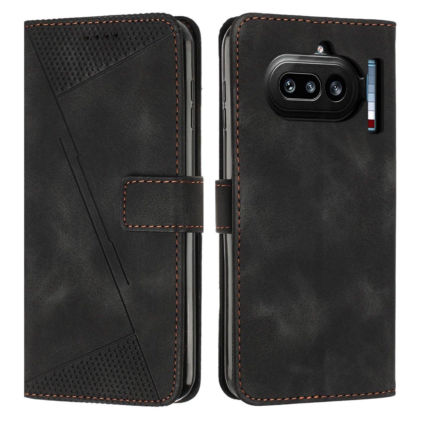 Nothing Phone 4a Dream Triangle Leather Wallet Phone Case with Lanyard, Card Slot, Cash Compartment, Foldable Kickstand, Shockproof PU TPU Protective Cover