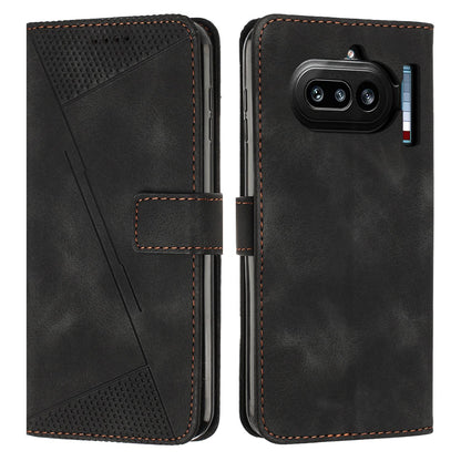 Nothing Phone 4a Dream Triangle Leather Wallet Phone Case with Lanyard, Card Slot, Cash Compartment, Foldable Kickstand, Shockproof PU TPU Protective Cover