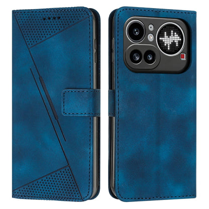 Nothing Phone 4a Pro Dream Triangle Leather Wallet Phone Case with Lanyard, Card Slot, Cash Compartment, Foldable Kickstand, Shockproof PU TPU Protective Cover