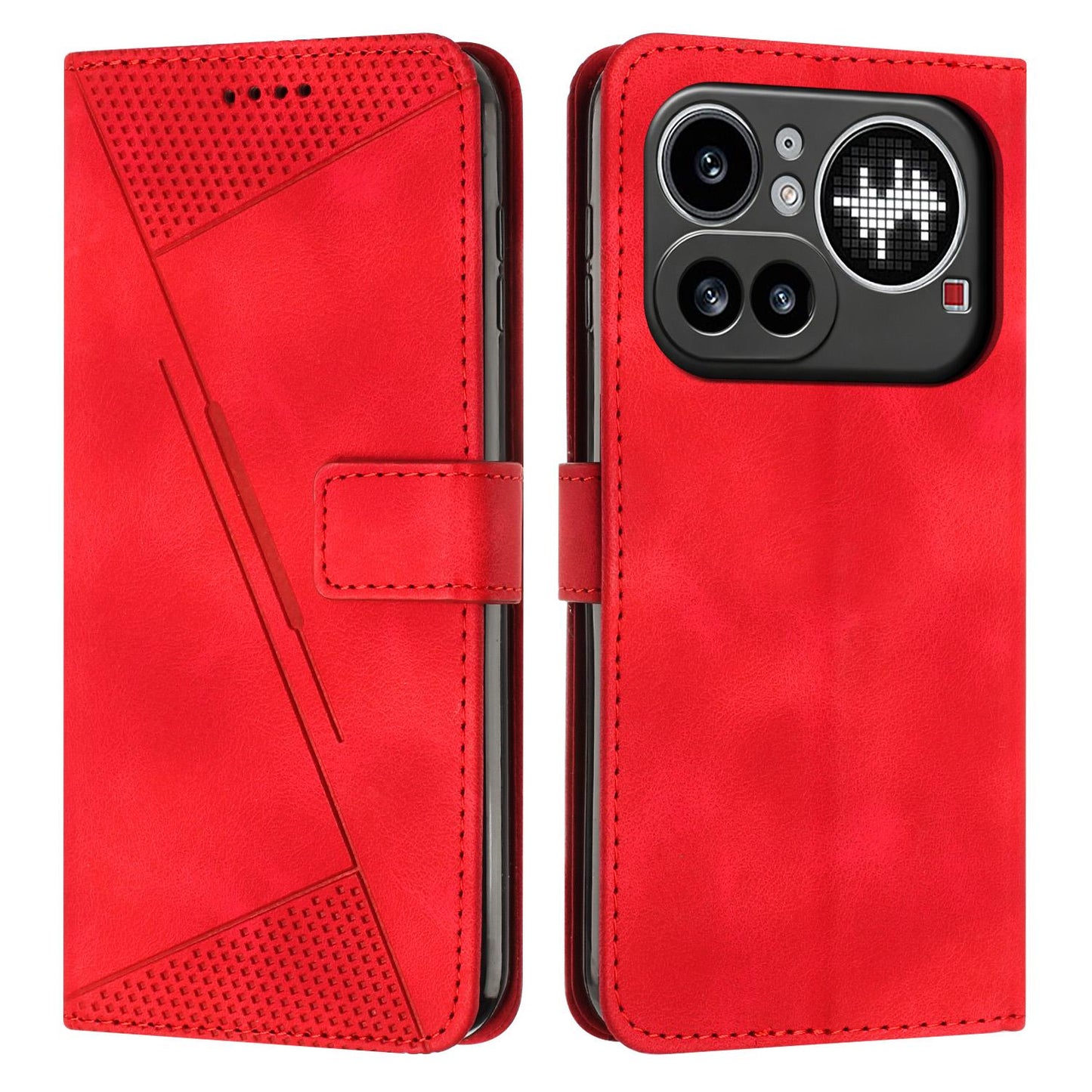 Nothing Phone 4a Pro Dream Triangle Leather Wallet Phone Case with Lanyard, Card Slot, Cash Compartment, Foldable Kickstand, Shockproof PU TPU Protective Cover