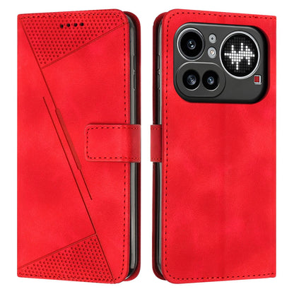 Nothing Phone 4a Pro Dream Triangle Leather Wallet Phone Case with Lanyard, Card Slot, Cash Compartment, Foldable Kickstand, Shockproof PU TPU Protective Cover