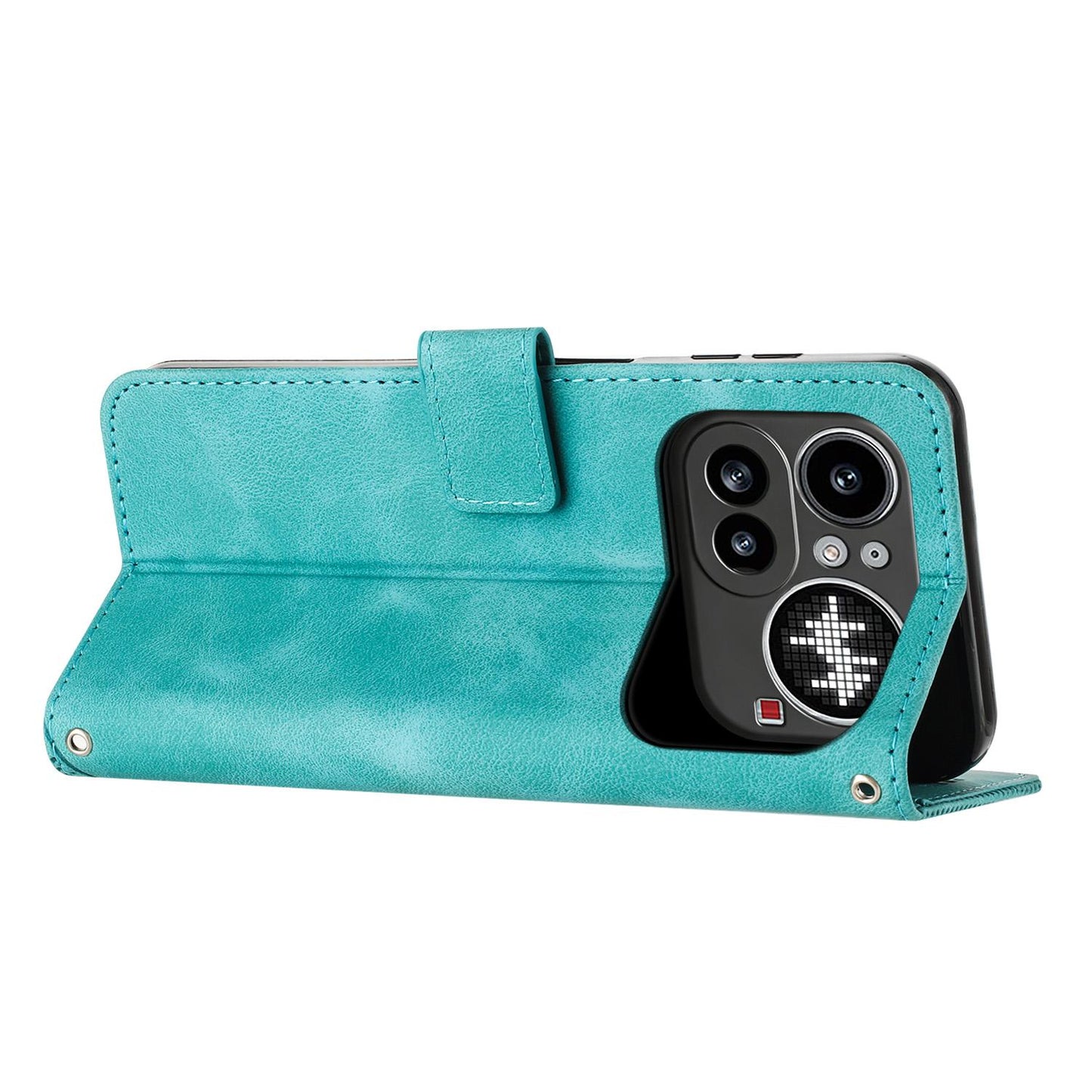 Nothing Phone 4a Pro Dream Triangle Leather Wallet Phone Case with Lanyard, Card Slot, Cash Compartment, Foldable Kickstand, Shockproof PU TPU Protective Cover