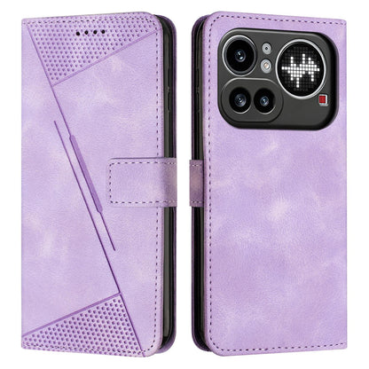 Nothing Phone 4a Pro Dream Triangle Leather Wallet Phone Case with Lanyard, Card Slot, Cash Compartment, Foldable Kickstand, Shockproof PU TPU Protective Cover