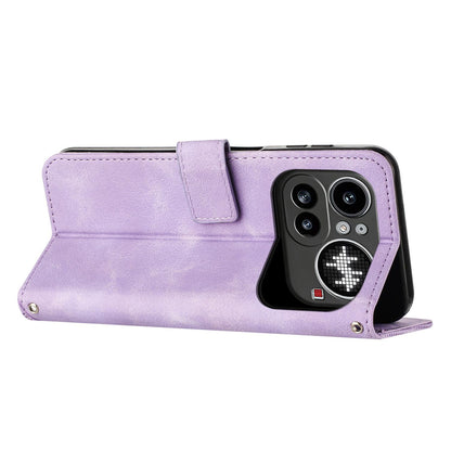 Nothing Phone 4a Pro Dream Triangle Leather Wallet Phone Case with Lanyard, Card Slot, Cash Compartment, Foldable Kickstand, Shockproof PU TPU Protective Cover