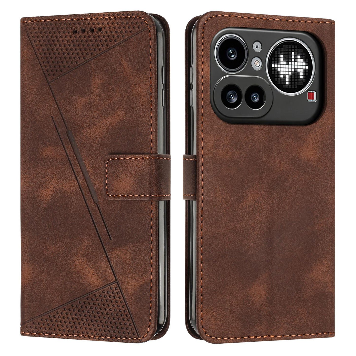 Nothing Phone 4a Pro Dream Triangle Leather Wallet Phone Case with Lanyard, Card Slot, Cash Compartment, Foldable Kickstand, Shockproof PU TPU Protective Cover