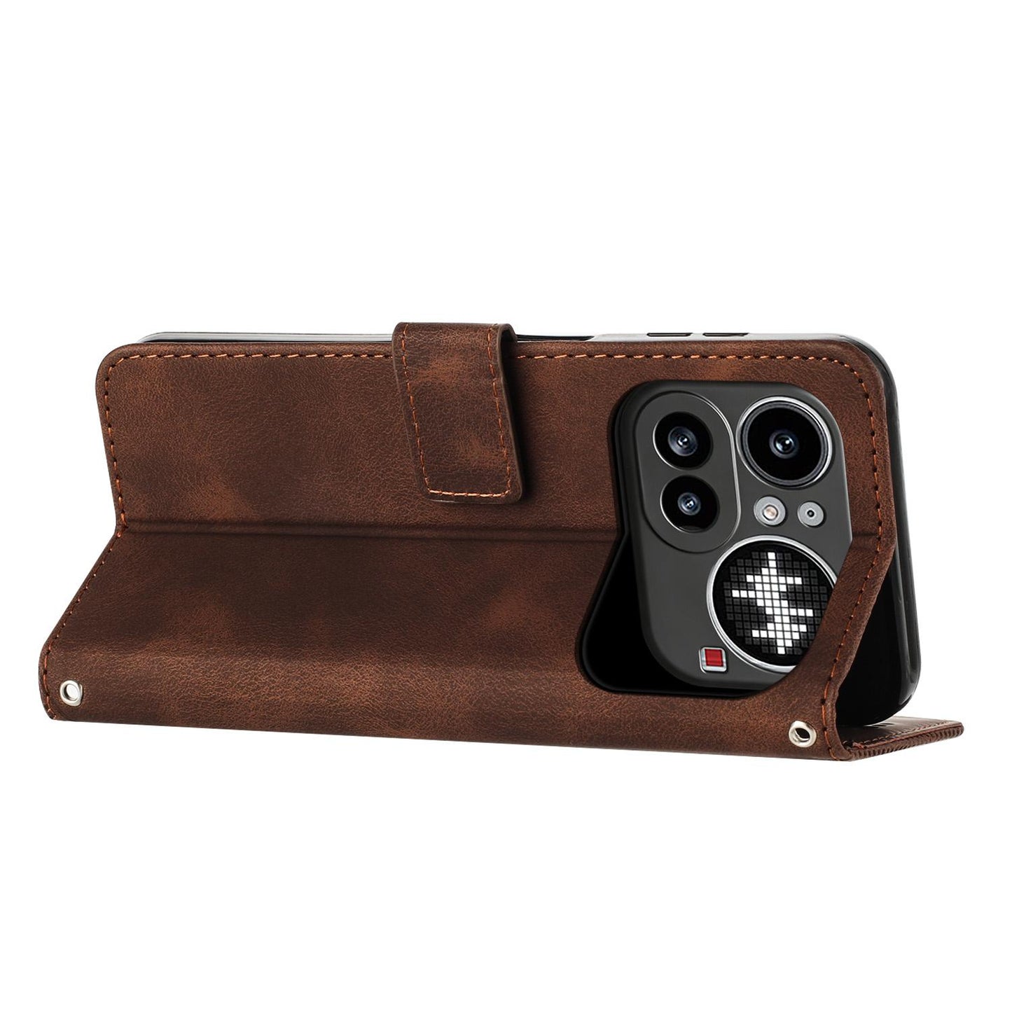 Nothing Phone 4a Pro Dream Triangle Leather Wallet Phone Case with Lanyard, Card Slot, Cash Compartment, Foldable Kickstand, Shockproof PU TPU Protective Cover