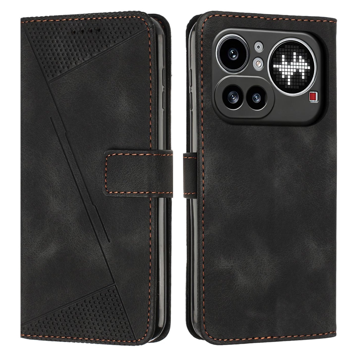 Nothing Phone 4a Pro Dream Triangle Leather Wallet Phone Case with Lanyard, Card Slot, Cash Compartment, Foldable Kickstand, Shockproof PU TPU Protective Cover