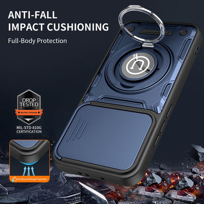 OPPO Reno15 Pro 5G Magnetic Sliding Camshield Holder Phone Case with Lens Protection Cover, Built-in Kickstand, Shockproof PC TPU Back Cover, Car Mount Compatible Protective Case