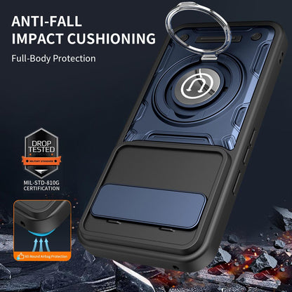 Google Pixel 10 Pro XL 5G Magnetic Sliding Camshield Holder Phone Case with Lens Protection Cover, Built-in Kickstand, Shockproof PC TPU Back Cover, Car Mount Compatible Protective Case