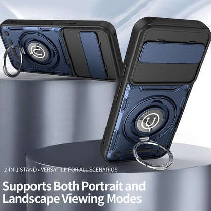 Google Pixel 10 Pro 5G Magnetic Sliding Camshield Holder Phone Case with Lens Protection Cover, Built-in Kickstand, Shockproof PC TPU Back Cover, Car Mount Compatible Protective Case