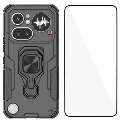 Nothing Phone 4a Pro PU Leather Wallet Phone Case with Metal Kickstand, Card Holder, Cash Pocket, Wrist Strap, Shockproof TPU Protective Cover & Screen Protector