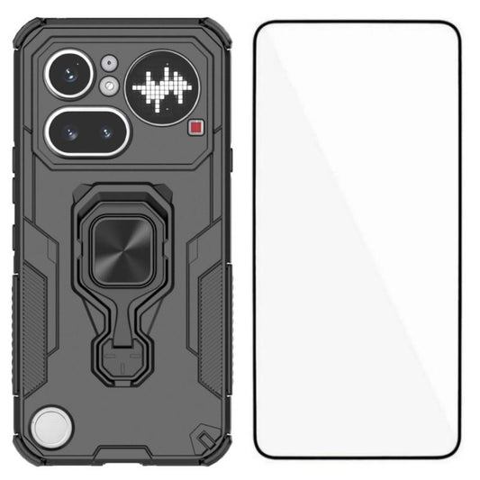 Nothing Phone 4a Pro PU Leather Wallet Phone Case with Metal Kickstand, Card Holder, Cash Pocket, Wrist Strap, Shockproof TPU Protective Cover & Screen Protector