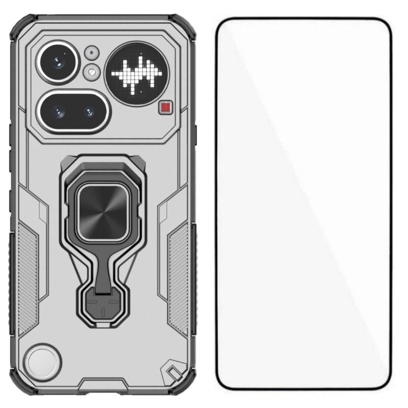 Nothing Phone 4a Pro PU Leather Wallet Phone Case with Metal Kickstand, Card Holder, Cash Pocket, Wrist Strap, Shockproof TPU Protective Cover & Screen Protector