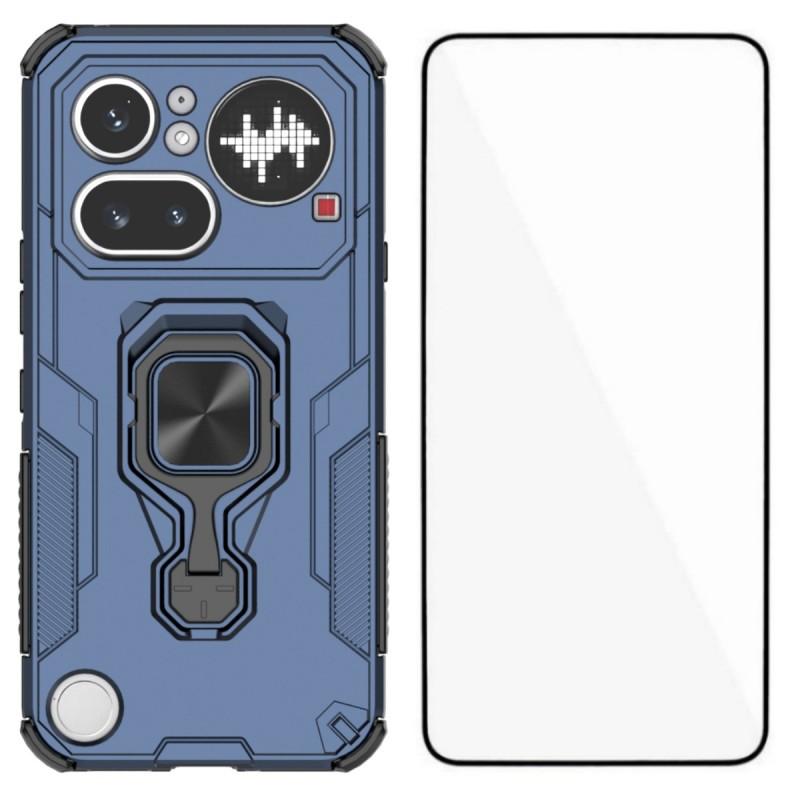 Nothing Phone 4a Pro PU Leather Wallet Phone Case with Metal Kickstand, Card Holder, Cash Pocket, Wrist Strap, Shockproof TPU Protective Cover & Screen Protector