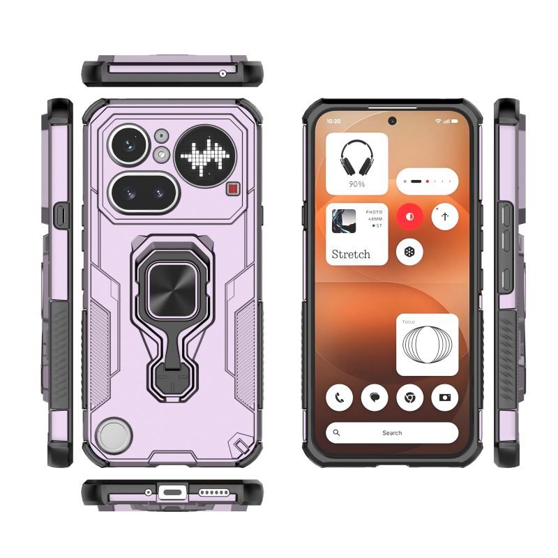 Nothing Phone 4a Pro PU Leather Wallet Phone Case with Metal Kickstand, Card Holder, Cash Pocket, Wrist Strap, Shockproof TPU Protective Cover & Screen Protector