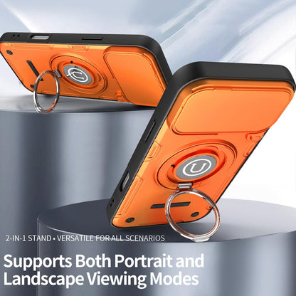 Apple iPhone 17 Pro Magnetic Sliding Camshield Holder Phone Case with Lens Protection Cover, Built-in Kickstand, Shockproof PC TPU Back Cover, Car Mount Compatible Protective Case