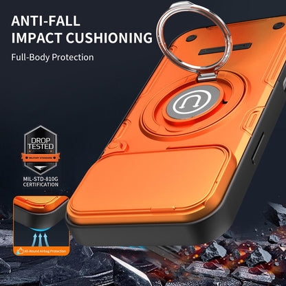 Apple iPhone 17 Pro Magnetic Sliding Camshield Holder Phone Case with Lens Protection Cover, Built-in Kickstand, Shockproof PC TPU Back Cover, Car Mount Compatible Protective Case
