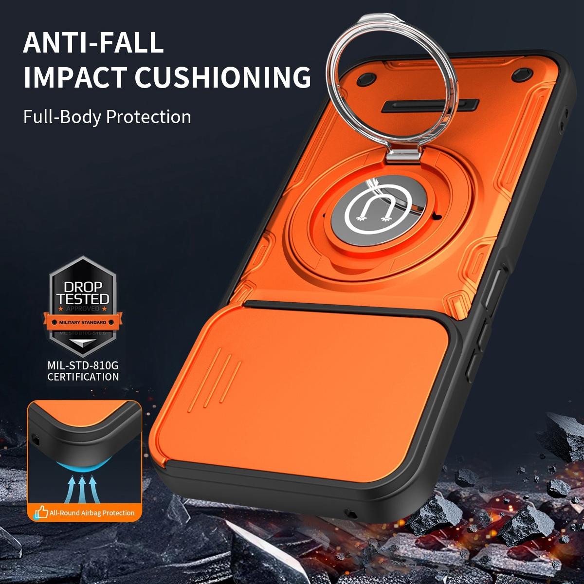 Honor X8b Magnetic Sliding Camshield Holder Phone Case with Lens Protection Cover, Built-in Kickstand, Shockproof PC TPU Back Cover, Car Mount Compatible Protective Case