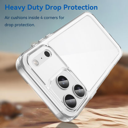 Apple iPhone 17 Pro Electroplated Buttons TPU Acrylic Phone Case with Screen Protector - Heavy Duty Shockproof Cover, Air Cushion Corners, Raised Camera & Screen Protection, HD Tempered Glass Full Coverage Protective Case
