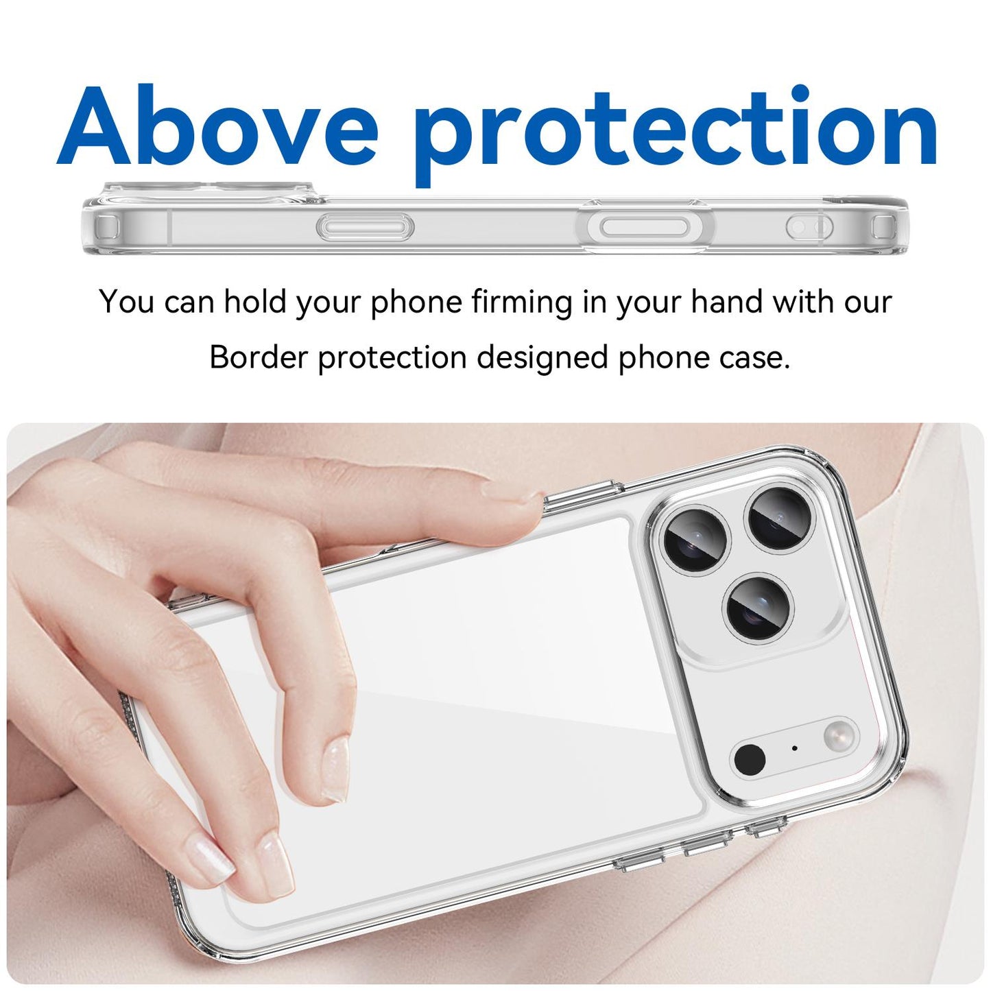Apple iPhone 17 Pro Electroplated Buttons TPU Acrylic Phone Case with Screen Protector - Heavy Duty Shockproof Cover, Air Cushion Corners, Raised Camera & Screen Protection, HD Tempered Glass Full Coverage Protective Case