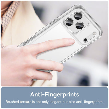 Apple iPhone 17 Pro Electroplated Buttons TPU Acrylic Phone Case with Screen Protector - Heavy Duty Shockproof Cover, Air Cushion Corners, Raised Camera & Screen Protection, HD Tempered Glass Full Coverage Protective Case