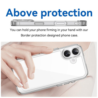 Apple iPhone 17 Electroplated Buttons TPU Acrylic Phone Case with Screen Protector - Heavy Duty Shockproof Cover, Air Cushion Corners, Raised Camera & Screen Protection, HD Tempered Glass Full Coverage Protective Case