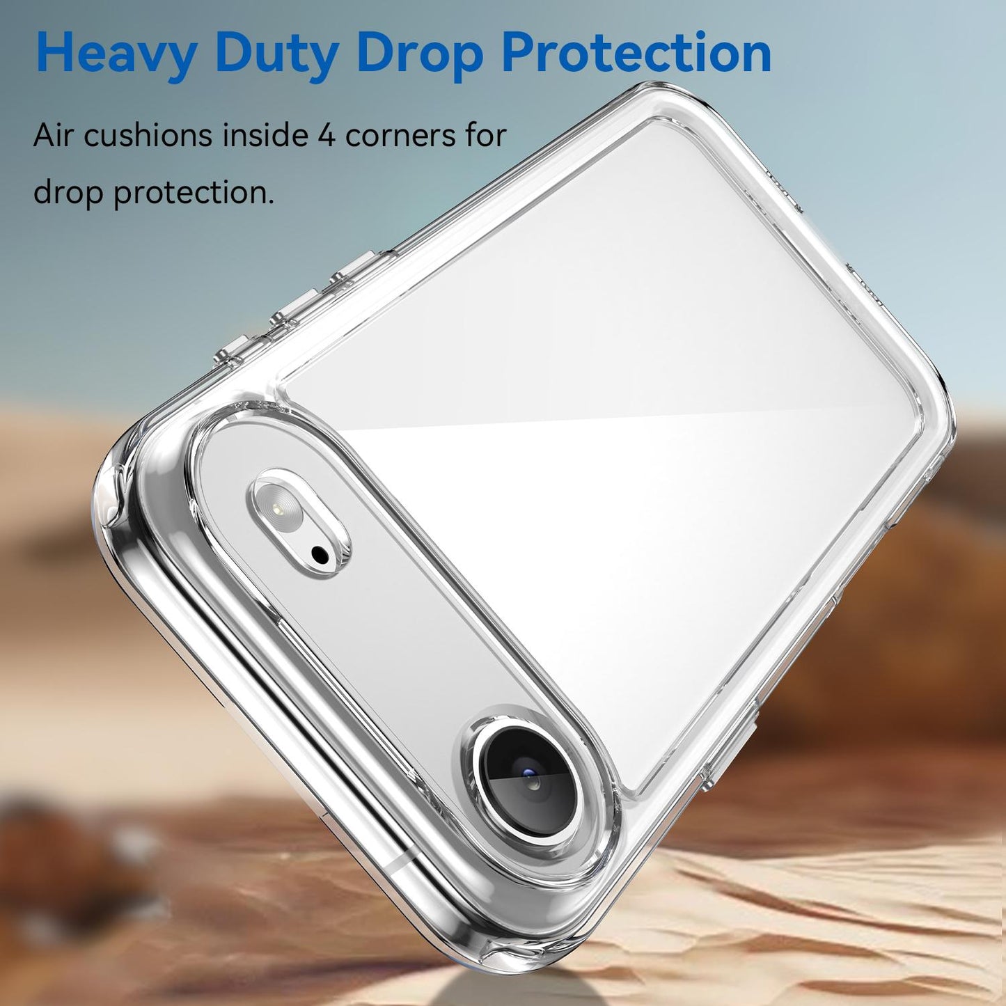 Apple iPhone Air Electroplated Buttons TPU Acrylic Phone Case with Screen Protector - Heavy Duty Shockproof Cover, Air Cushion Corners, Raised Camera & Screen Protection, HD Tempered Glass Full Coverage Protective Case