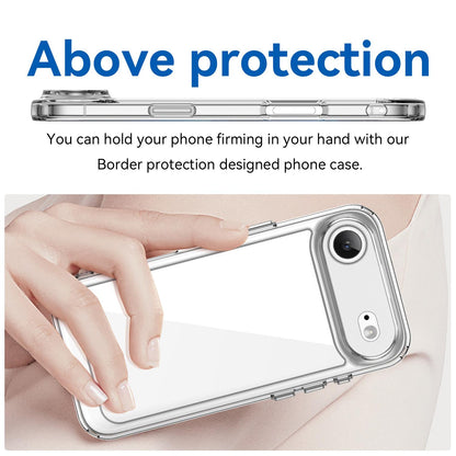 Apple iPhone Air Electroplated Buttons TPU Acrylic Phone Case with Screen Protector - Heavy Duty Shockproof Cover, Air Cushion Corners, Raised Camera & Screen Protection, HD Tempered Glass Full Coverage Protective Case