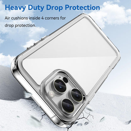 Apple iPhone 16 Pro Max Electroplated Buttons TPU Acrylic Phone Case with Screen Protector - Heavy Duty Shockproof Cover, Air Cushion Corners, Raised Camera & Screen Protection, HD Tempered Glass Full Coverage Protective Case
