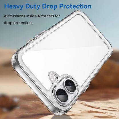 Apple iPhone 16 Electroplated Buttons TPU Acrylic Phone Case with Screen Protector - Heavy Duty Shockproof Cover, Air Cushion Corners, Raised Camera & Screen Protection, HD Tempered Glass Full Coverage Protective Case