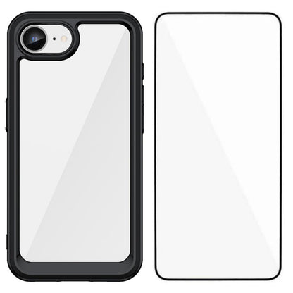 Apple iPhone 17e Electroplated Buttons TPU Acrylic Phone Case with Screen Protector - Heavy Duty Shockproof Cover, Air Cushion Corners, Raised Camera & Screen Protection, HD Tempered Glass Full Coverage Protective Case