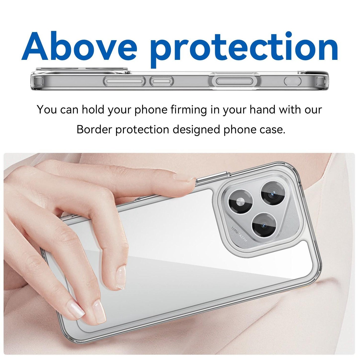 Honor 400 Lite Electroplated Buttons TPU Acrylic Phone Case with Screen Protector - Heavy Duty Shockproof Cover, Air Cushion Corners, Raised Camera & Screen Protection, HD Tempered Glass Full Coverage Protective Case