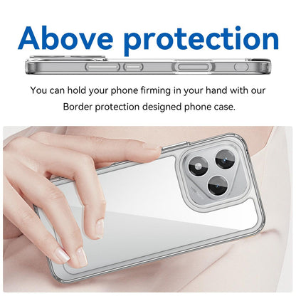 Honor 400 Lite Electroplated Buttons TPU Acrylic Phone Case with Screen Protector - Heavy Duty Shockproof Cover, Air Cushion Corners, Raised Camera & Screen Protection, HD Tempered Glass Full Coverage Protective Case