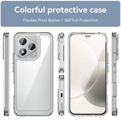 Honor 400 Lite Electroplated Buttons TPU Acrylic Phone Case with Screen Protector - Heavy Duty Shockproof Cover, Air Cushion Corners, Raised Camera & Screen Protection, HD Tempered Glass Full Coverage Protective Case