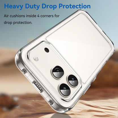 Honor 600 Electroplated Buttons TPU Acrylic Phone Case with Screen Protector - Heavy Duty Shockproof Cover, Air Cushion Corners, Raised Camera & Screen Protection, HD Tempered Glass Full Coverage Protective Case