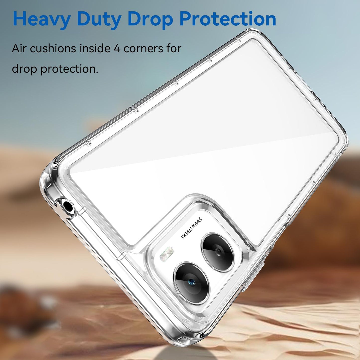 Motorola Moto G06 Power 4G Electroplated Buttons TPU Acrylic Phone Case with Screen Protector - Heavy Duty Shockproof Cover, Air Cushion Corners, Raised Camera & Screen Protection, HD Tempered Glass Full Coverage Protective Case