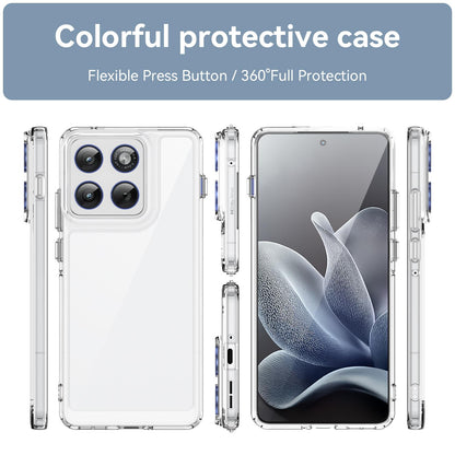 Motorola Edge 70 5G Electroplated Buttons TPU Acrylic Phone Case with Screen Protector - Heavy Duty Shockproof Cover, Air Cushion Corners, Raised Camera & Screen Protection, HD Tempered Glass Full Coverage Protective Case