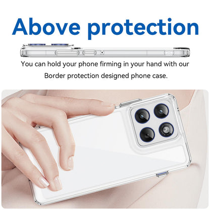 Motorola Edge 70 5G Electroplated Buttons TPU Acrylic Phone Case with Screen Protector - Heavy Duty Shockproof Cover, Air Cushion Corners, Raised Camera & Screen Protection, HD Tempered Glass Full Coverage Protective Case