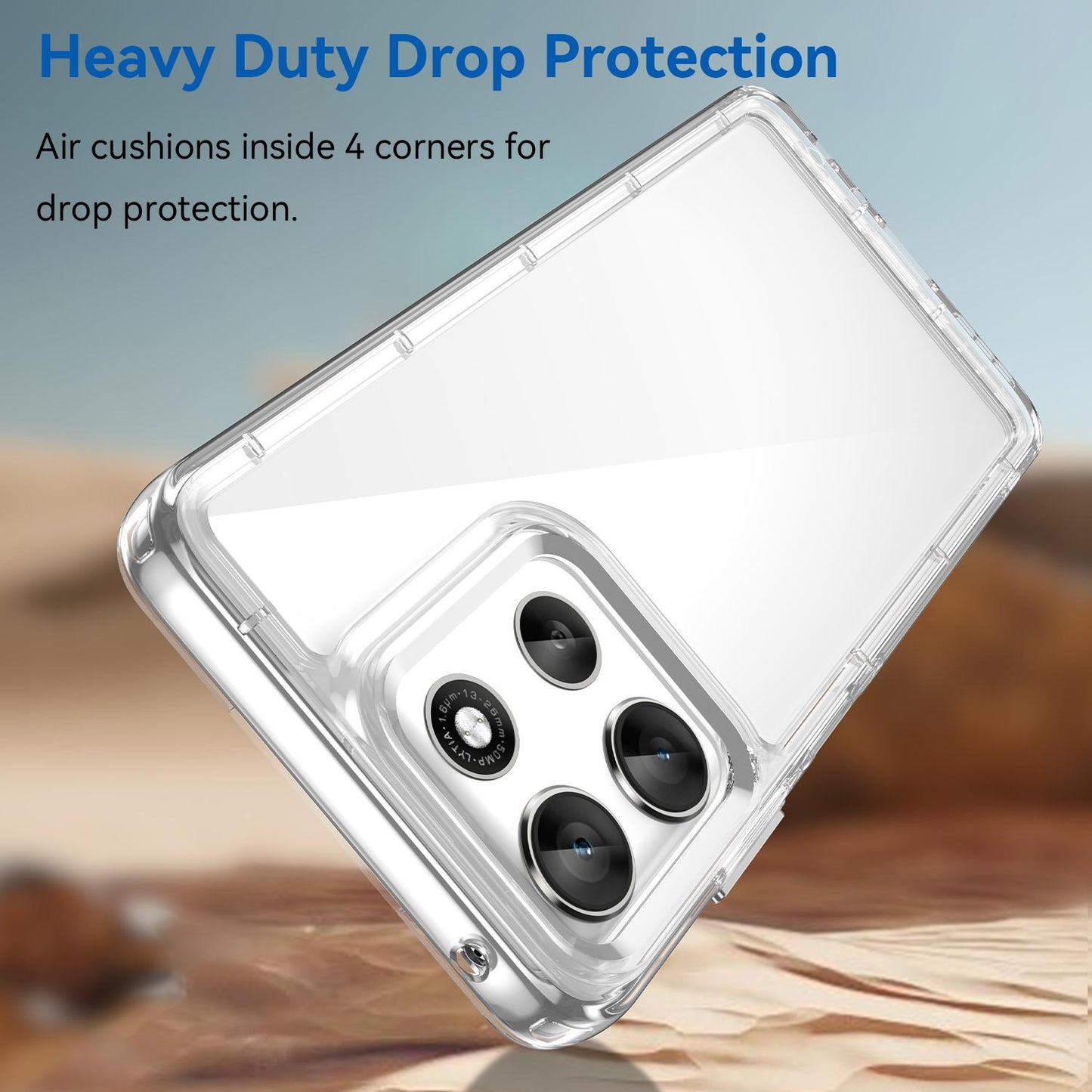 Motorola Moto G56 5G Electroplated Buttons TPU Acrylic Phone Case with Screen Protector - Heavy Duty Shockproof Cover, Air Cushion Corners, Raised Camera & Screen Protection, HD Tempered Glass Full Coverage Protective Case