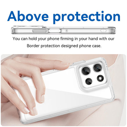 Motorola Moto G56 5G Electroplated Buttons TPU Acrylic Phone Case with Screen Protector - Heavy Duty Shockproof Cover, Air Cushion Corners, Raised Camera & Screen Protection, HD Tempered Glass Full Coverage Protective Case
