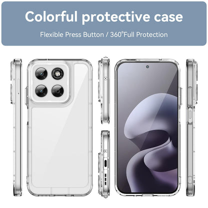 Motorola Moto G77 5G Electroplated Buttons TPU Acrylic Phone Case with Screen Protector - Heavy Duty Shockproof Cover, Air Cushion Corners, Raised Camera & Screen Protection, HD Tempered Glass Full Coverage Protective Case